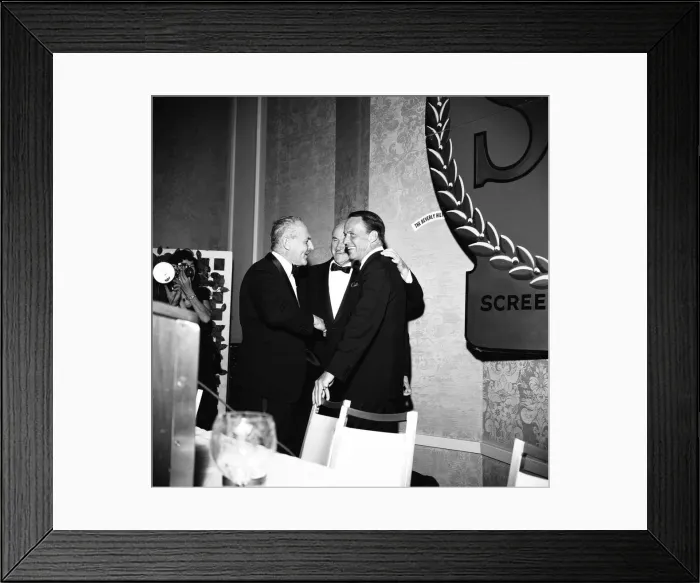 Framed Print : Frank Sinatra seen here receiving a milestone award presented by the Screen Producers Framed Print : Frank Sinatra seen here receiving a milestone award presented by the Screen Producers