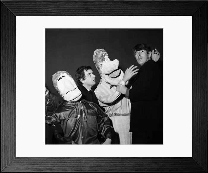 Framed Print : Comedians Dudley Moore and Peter Cook before their appearance on Sunday Night Framed Print : Comedians Dudley Moore and Peter Cook before their appearance on Sunday Night