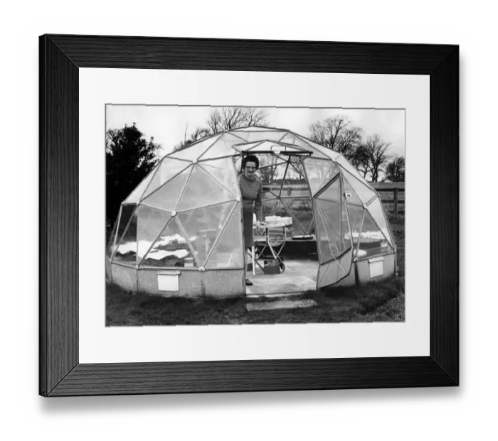 Framed Print : In March 1974, The Evening Chronicle reported on one womans geodesic dome greenhouse Framed Print : In March 1974, The Evening Chronicle reported on one womans geodesic dome greenhouse