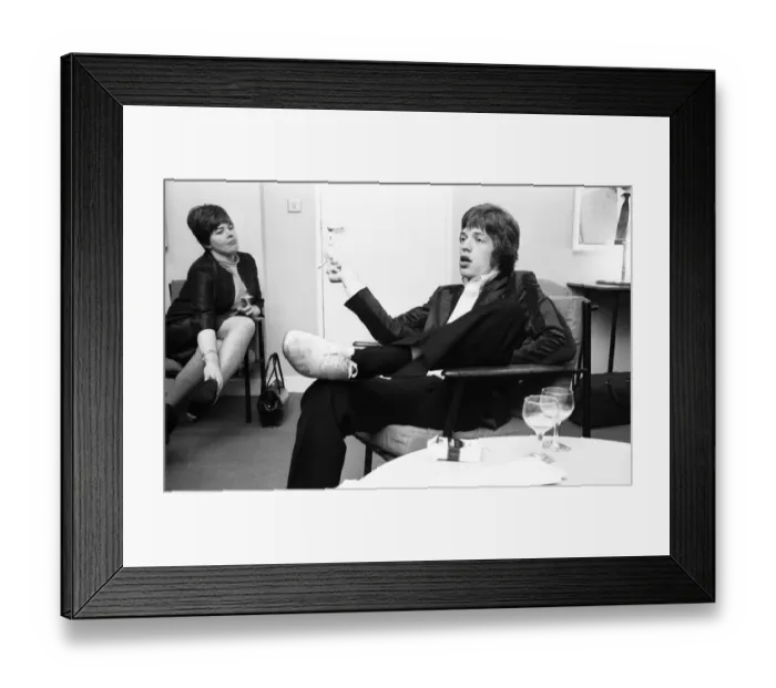 Framed Print : The Rolling Stones. Mick Jagger talks with the Press during a break in rehearsals