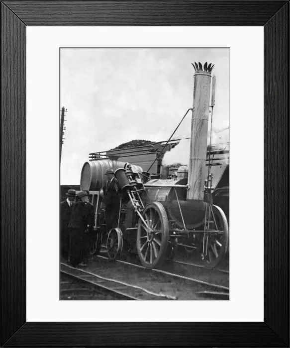 Framed Print : A replica of the famous George Stephenson Rocket, specially built at Darlington for mr Framed Print : A replica of the famous George Stephenson Rocket, specially built at Darlington for mr