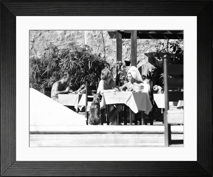Framed Print : Brian Jones of The Rolling Stones in The Costa del Sol with Suki Poitier before returning