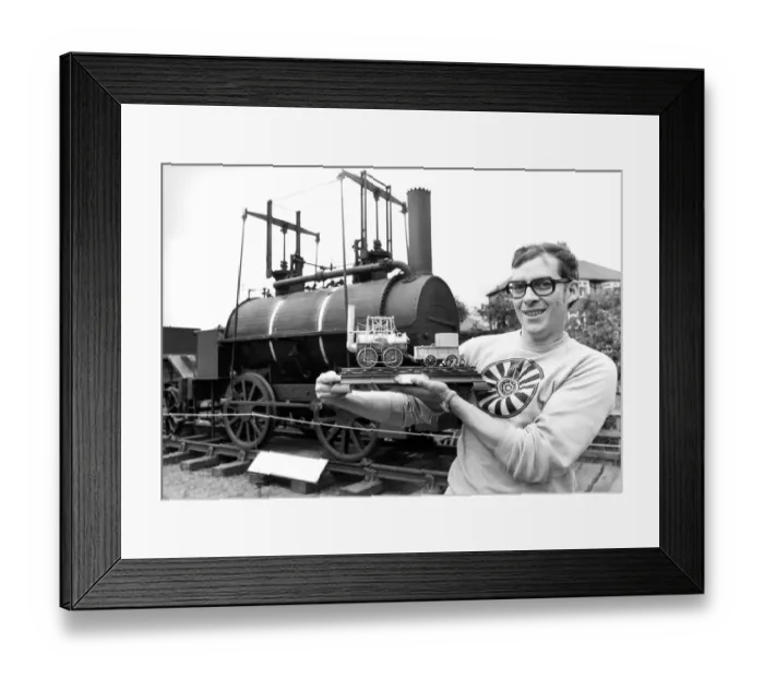 Framed Print : A highlight of a railway carnival was a solid silver model - on loan from the Queen