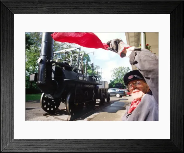 Framed Print : A replica of George Stephensons Locomotion No. 1 at Darlington train museum on 27th Framed Print : A replica of George Stephensons Locomotion No. 1 at Darlington train museum on 27th