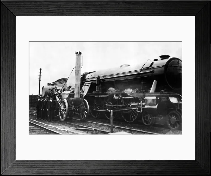 Framed Print : A replica of the famous George Stephenson Rocket, specially built at Darlington for mr Framed Print : A replica of the famous George Stephenson Rocket, specially built at Darlington for mr