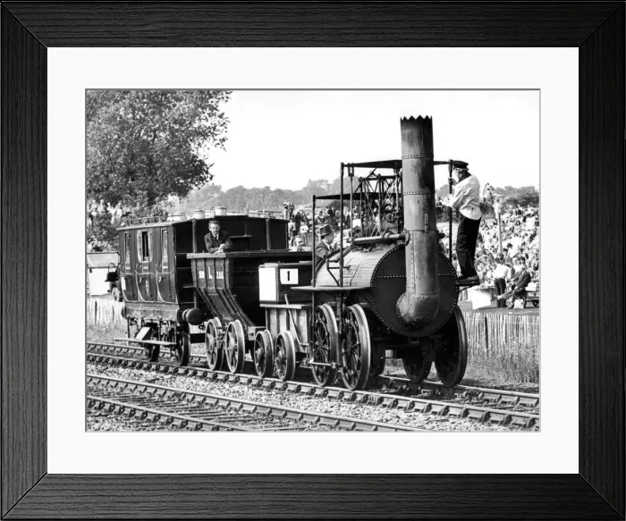 Framed Print : The replica of George Stephensons Locomotion No. 1 heads a cavalcade of locos Framed Print : The replica of George Stephensons Locomotion No. 1 heads a cavalcade of locos