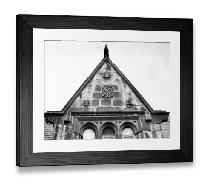 Framed Print : The old Brandling Railway arms and monograph which can still be seen at the east end of