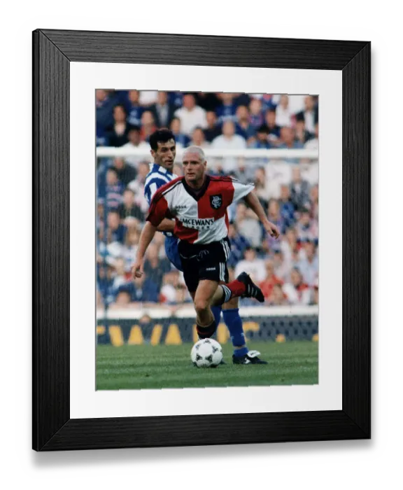 Framed Print : Rangers player Paul Gascoigne in action against Arnothosis Famagusta during the European Framed Print : Rangers player Paul Gascoigne in action against Arnothosis Famagusta during the European