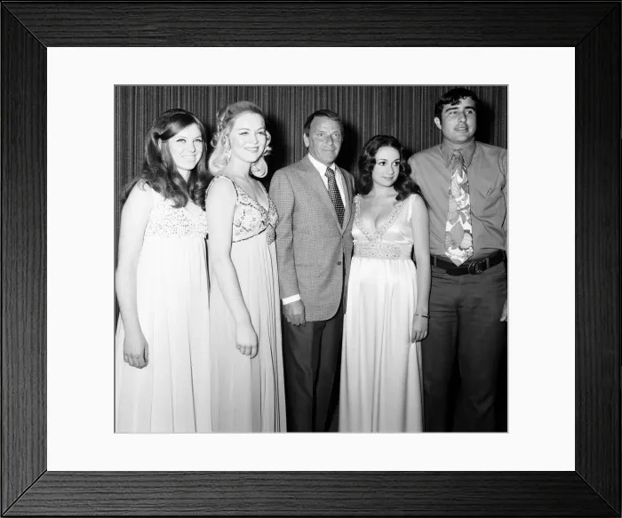 Framed Print : Singer Frank Sinatra seen here with some of the winners during the annual Frank Sinatra Framed Print : Singer Frank Sinatra seen here with some of the winners during the annual Frank Sinatra