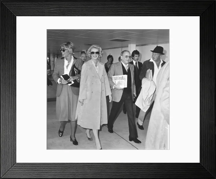Framed Print : Frank Sinatra and wife Barbara Marx seen here at Heathrow Airport prior to depature on a