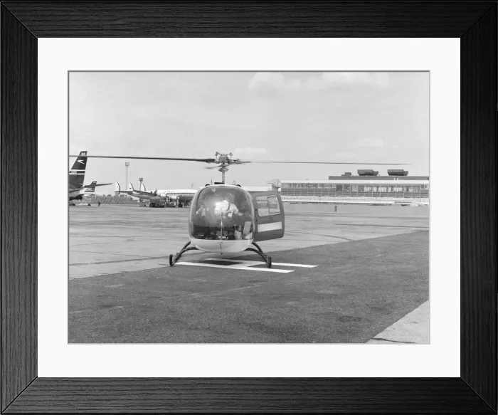 Framed Print : Singer Frank Sinatra seen here arriving at Heathrow Airport by helicopter