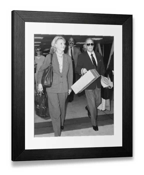 Framed Print : Frank Sinatra and wife Barbara Marx seen here departing Heathrow Airport