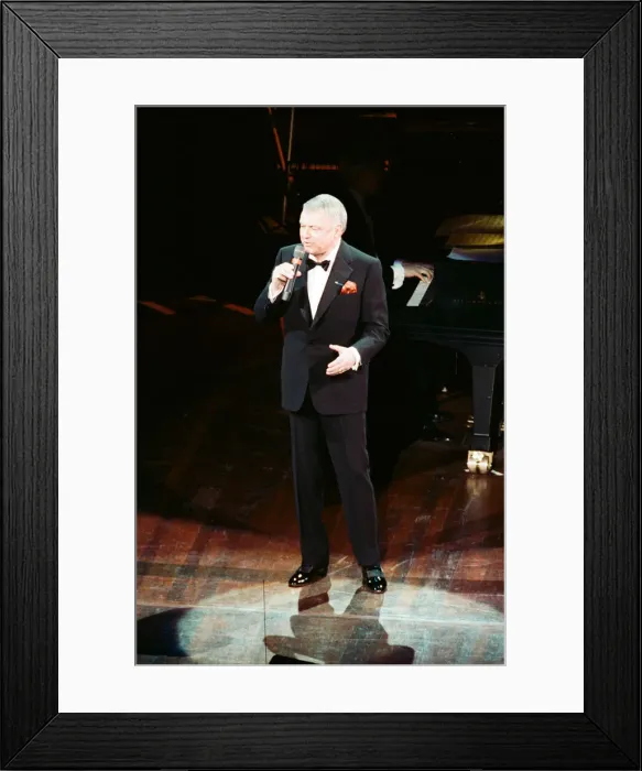 Framed Print : Singer Frank Sinatra seen here performing on stage at the Royal Albert Hall Framed Print : Singer Frank Sinatra seen here performing on stage at the Royal Albert Hall