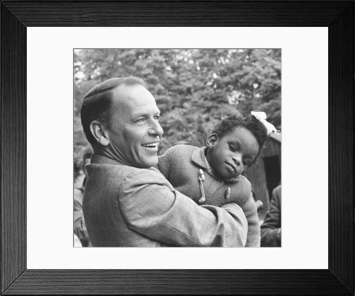 Framed Print : Frank Sinatra seen here during a visit to Royal National College for the Blind at Norwood Framed Print : Frank Sinatra seen here during a visit to Royal National College for the Blind at Norwood