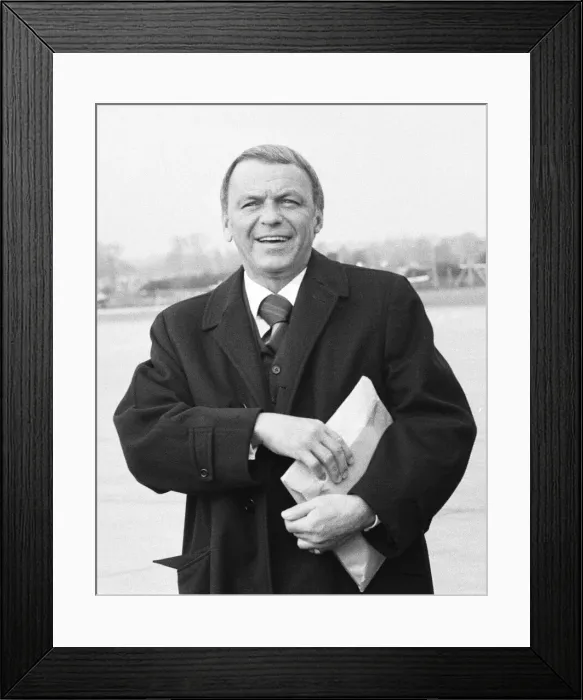 Framed Print : Frank Sinatra seen here arriving at Gatwick Airport in his Gulfstream private jet Framed Print : Frank Sinatra seen here arriving at Gatwick Airport in his Gulfstream private jet