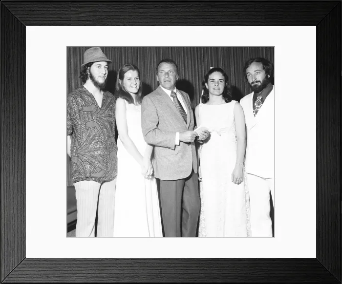 Framed Print : Singer Frank Sinatra seen here with some of the winners during the annual Frank Sinatra Framed Print : Singer Frank Sinatra seen here with some of the winners during the annual Frank Sinatra