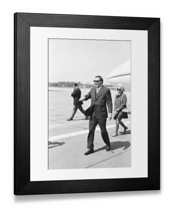 Framed Print : Singer Frank Sinatra who is in the United Kingdom to perform two charity concerts in aid