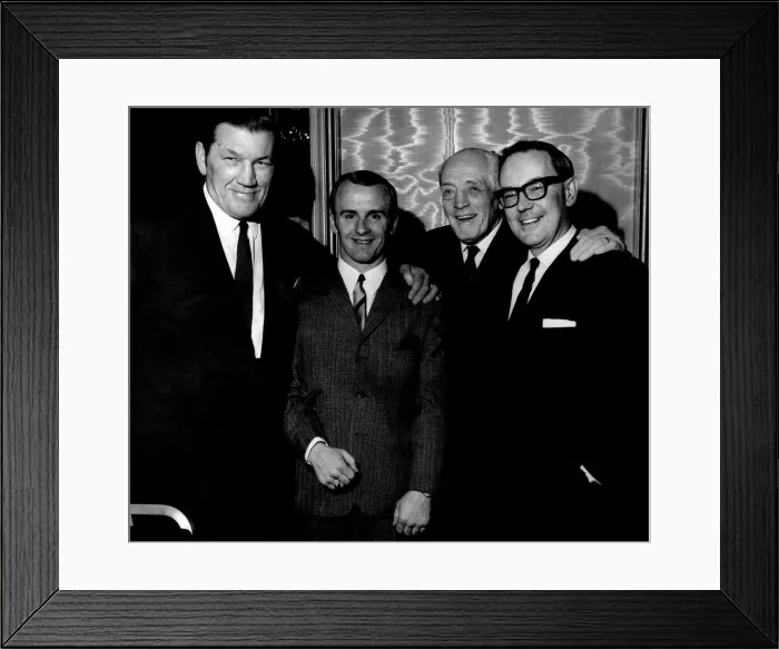 Framed Print : The old and the young. Left to Right, Tommy Farr John McCluskey, Ted Kid Lewis, and B. B. C