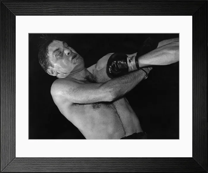 Framed Print : Johnny Williams v. Al Bernard. A full blooded straight left from Williams sends Al