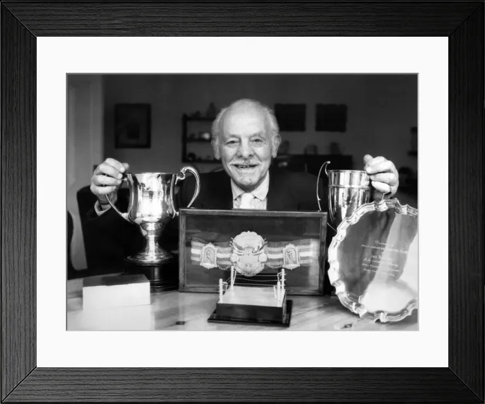 Framed Print : Boxing legend Jack Kid'Berg is 75. But he still reckons he has a few years Framed Print : Boxing legend Jack Kid'Berg is 75. But he still reckons he has a few years