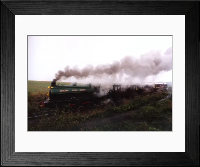 Framed Print : The Causey Rambler makes its way out of the new East Tanfield Railway station on 27th