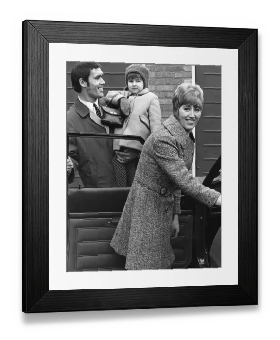 Framed Print : Fotballer Tony Hateley, with his wife and daughter, Tina