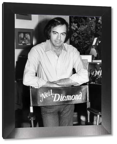 Neil Diamond pictured at his office in Hollywood with his film chair