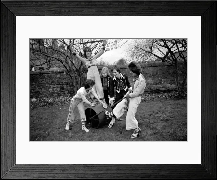 Framed Print : Bay City Rollers pop group in Edinburgh. February 1975 Framed Print : Bay City Rollers pop group in Edinburgh. February 1975