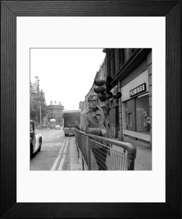 Framed Print : Actor Michael Caine on Westgate Road, Newcastle on 27th July 1970