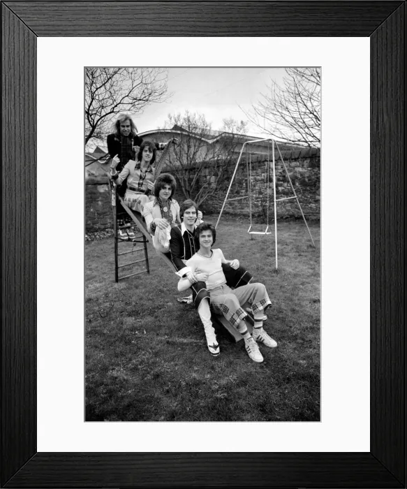 Framed Print : Bay City Rollers pop group in Edinburgh. February 1975 Framed Print : Bay City Rollers pop group in Edinburgh. February 1975
