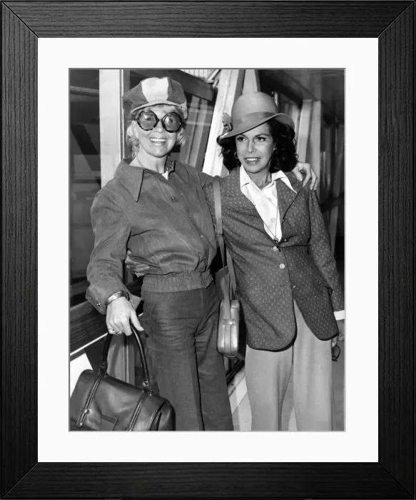 Framed Print : Doris Day and Jacqueline Susann at Heathrow Airport today. 20th September 1973 Framed Print : Doris Day and Jacqueline Susann at Heathrow Airport today. 20th September 1973
