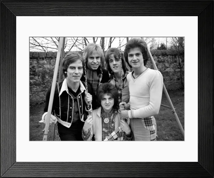 Framed Print : Bay City Rollers pop group in Edinburgh. February 1975 Framed Print : Bay City Rollers pop group in Edinburgh. February 1975