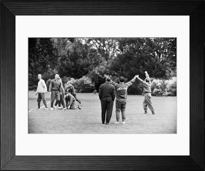 Framed Print : England team training session three days before the World Cup Final Framed Print : England team training session three days before the World Cup Final