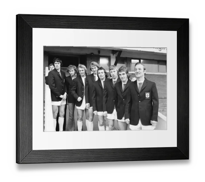 Framed Print : Stoke City players try on their new blazers, courtesey of The CoOp Framed Print : Stoke City players try on their new blazers, courtesey of The CoOp