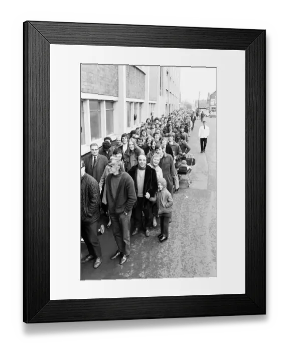 Framed Print : Stoke City fans queue outside the ground for tickets ahead of FA Cup semi final replay