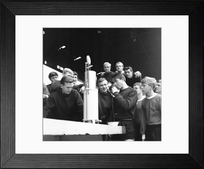 Framed Print : Stoke City players have a blow-up'during training Framed Print : Stoke City players have a blow-up'during training