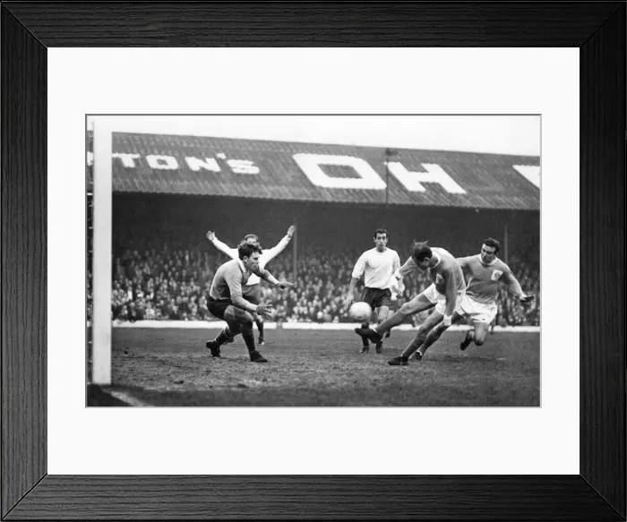 Framed Print : Blackpool v. Stoke. Robson of Blackpool cracks the ball straight toward Stoke Framed Print : Blackpool v. Stoke. Robson of Blackpool cracks the ball straight toward Stoke