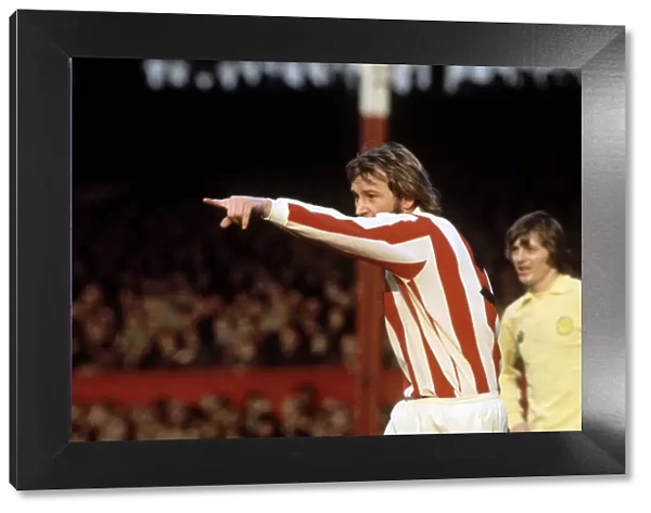 Stoke City 3 v. Leeds 2. Dennis Smith of Stoke. 23rd February 1974