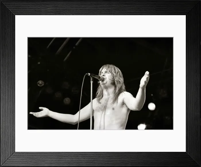 Framed Print : Ozzy Osbourne performing on stage during a concert 3rd August 1981 Framed Print : Ozzy Osbourne performing on stage during a concert 3rd August 1981