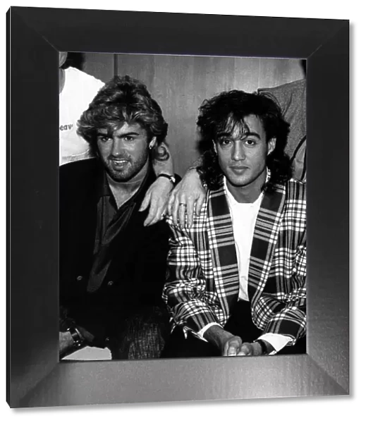 Andrew Ridgeley and George Michael of pop duo Wham, 1985