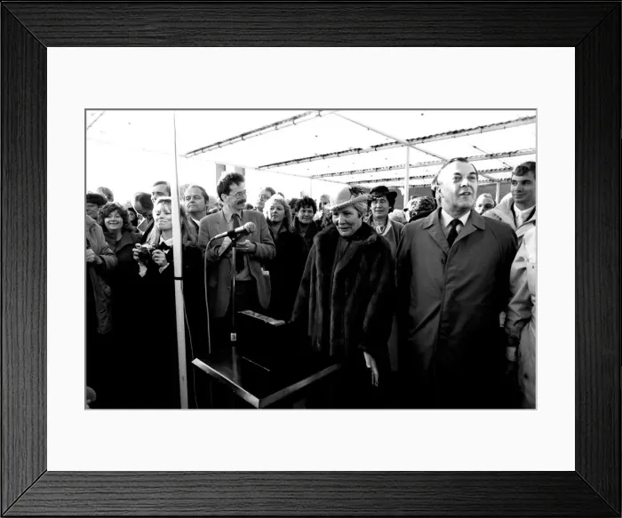 Framed Print : The launch of the merchant ship Johanna Oldendorff at the Southwick slipway of North-East Framed Print : The launch of the merchant ship Johanna Oldendorff at the Southwick slipway of North-East