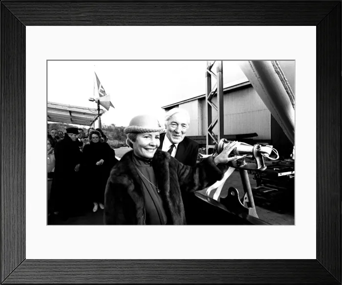 Framed Print : The launch of the merchant ship Johanna Oldendorff at the Southwick slipway of North-East Framed Print : The launch of the merchant ship Johanna Oldendorff at the Southwick slipway of North-East
