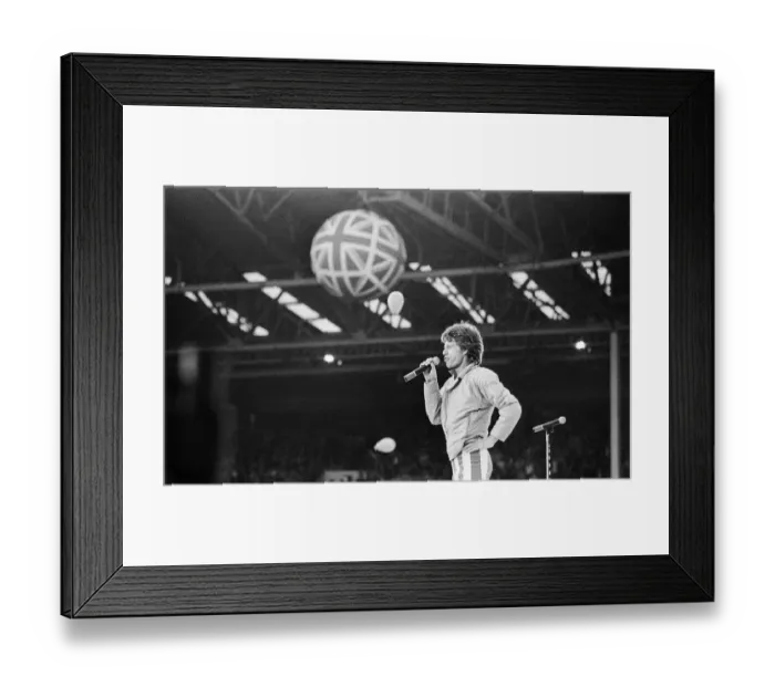 Framed Print : The Rolling Stones European Tour 1982. Wembley Stadium. Mick Jagger