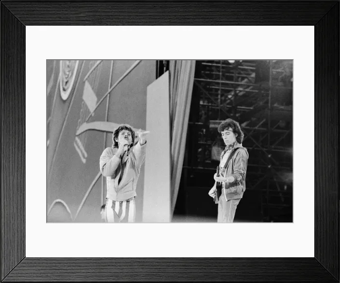 Framed Print : The Rolling Stones European Tour 1982. Wembley Stadium. Mick Jagger and Bill Wyman Framed Print : The Rolling Stones European Tour 1982. Wembley Stadium. Mick Jagger and Bill Wyman