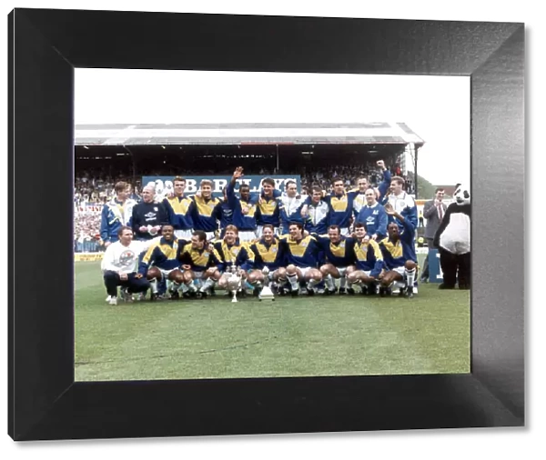 Leeds United squad after becoming First Division Champions of the 91-92 season