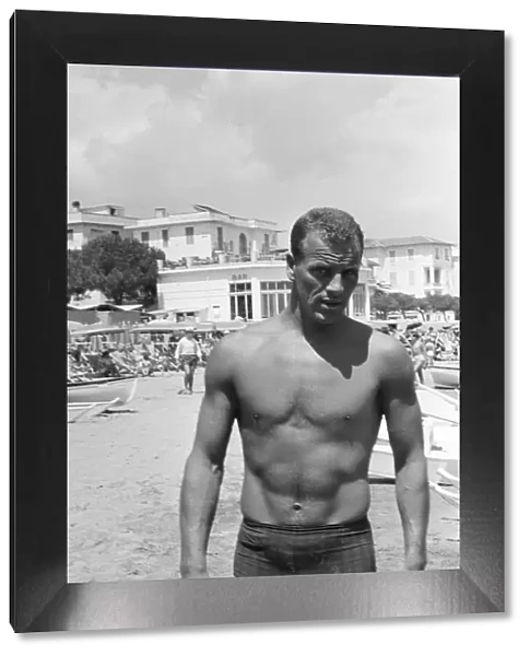 Ex - Leeds United player John Charles at the beach in Italy after being bought by