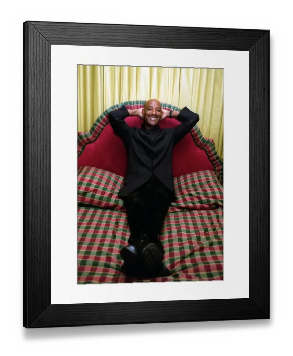 Framed Print : Errol Brown Hot Chocolate singer January 1998 Errol relaxes on a bed