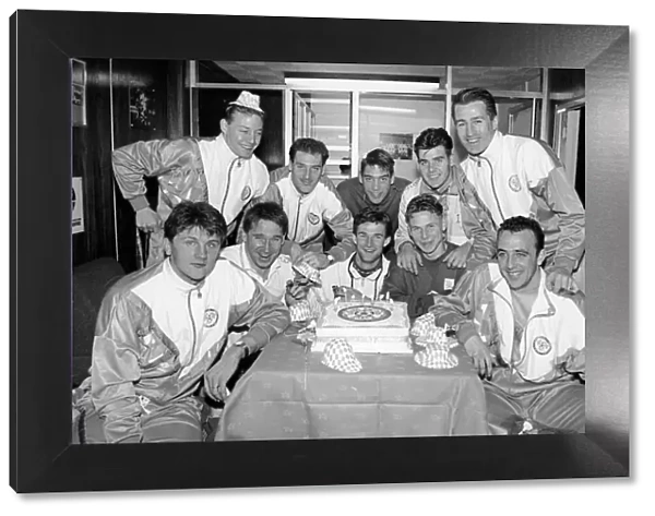 Leeds United players. 14th December 1990