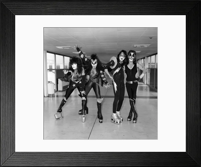 Framed Print : Kiss, the spectacular and colourful American rock group arrived in Britain Framed Print : Kiss, the spectacular and colourful American rock group arrived in Britain