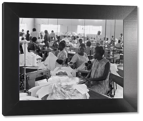 Women at work at a textiles factory in Kampala, Uganda. 27th February 1977